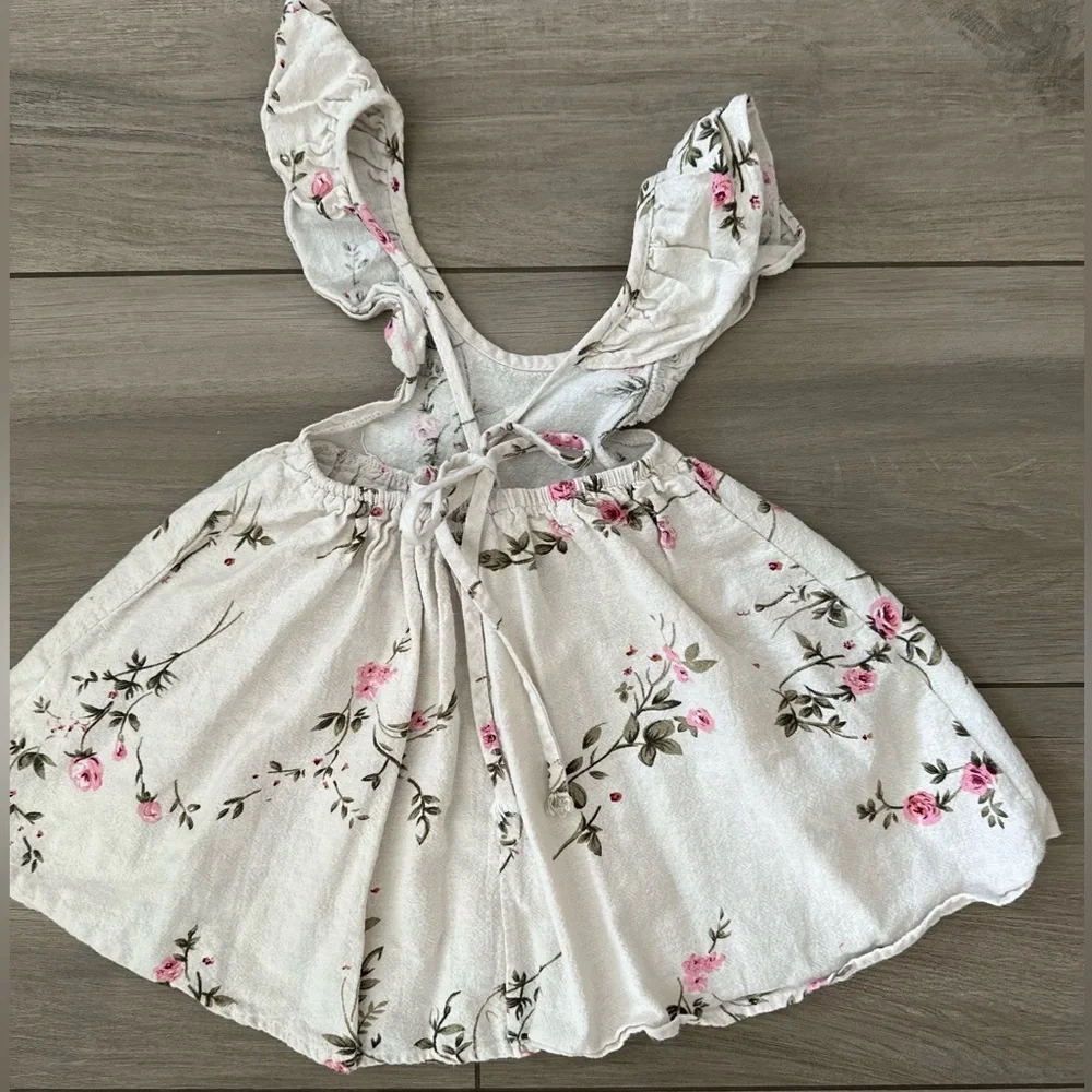 Floral toddler Dress with Ruffled Sleeves